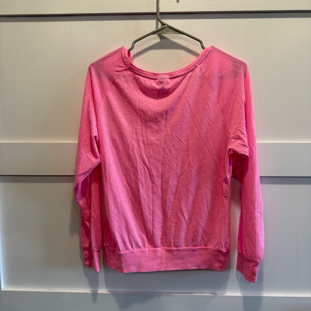 PINK Victoria's Secret Hot Pink Long Sleeve Top - Picture 4 of 6